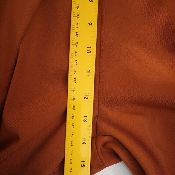 Shein Ladies Size Medium Rust Color Tie Front Straight Leg Back Zipper Pants - Picture 8 of 9